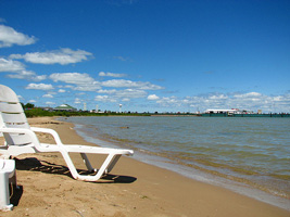 Mackinaw City view from beach